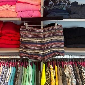 Loft Riviera blue/pink/tan striped 4” shorts size 00